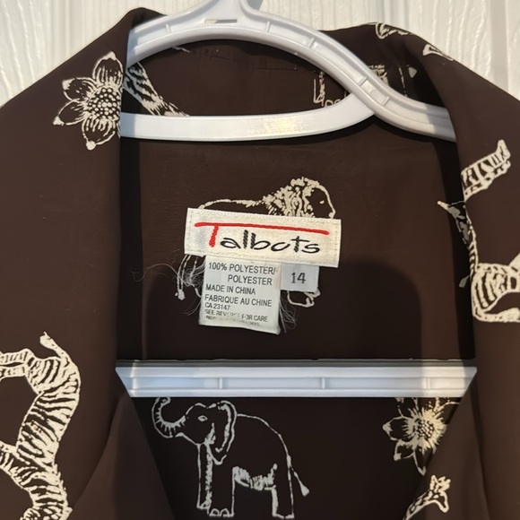 Brown animal and floral print dress - Talbots - Picture 2 of 7
